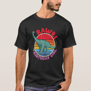T-shirt Fille Anniversaire I Rawr Brachiosaurus I Famille 