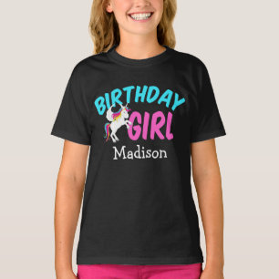 T-shirt Fille Anniversaire Rainbow Unicorn Party Enfants
