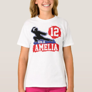 T-shirt Fille anniversaire thème arts martiaux ninja warri