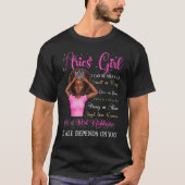 T-shirt Fille Aries Reine noire Zodiac Anniversaire Femmes (Devant)