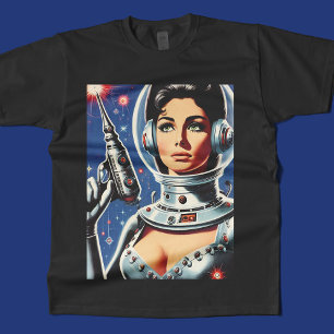 T-shirt Fille astronaute de science-fiction vintage