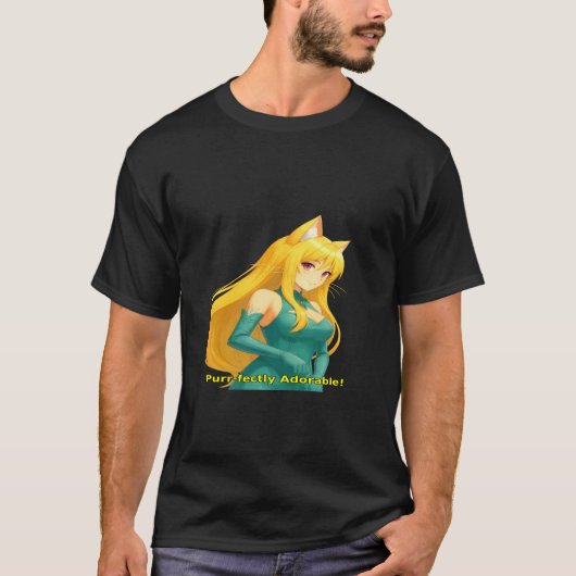 T-shirt Fille au Chat Amour Long (Devant)