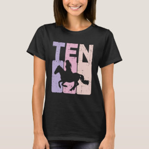 T-shirt Fille au cheval de 10 ans Fête d'anniversaire Éque