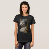 T-shirt Fille au collier de perles Chat (Devant entier)