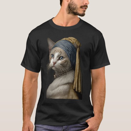 T-shirt Fille au collier de perles Chat (Devant)