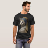T-shirt Fille au collier de perles Chat (Devant entier)
