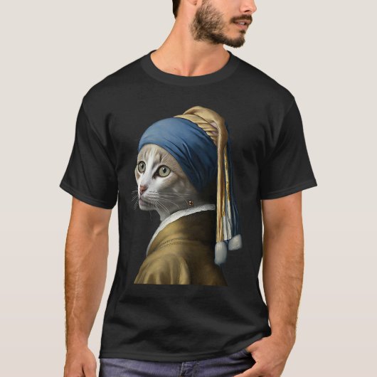 T-shirt Fille au collier de perles Chat 1 (Devant)