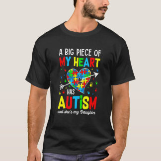 T-shirt Fille autiste morceau mon cœur est autiste elle es