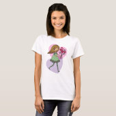 T-shirt Fille aux fleurs (Devant entier)