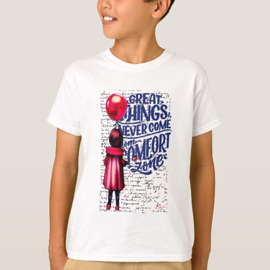 T-shirt fille avec ballon rouge (Devant)