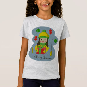 T-Shirt Fille avec boîte cadeau de Noël