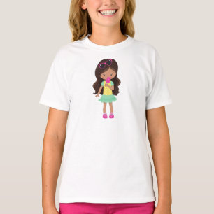 T-shirt Fille Avec Crème De Glace, Fille Latina, Mignonne 