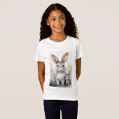 T-shirt fille avec de mignons lapins (Devant entier)