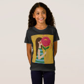 T-Shirt fille avec des fleurs (Devant entier)