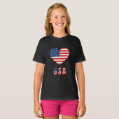 T-shirt fille avec drapeau américain Design de coe (Devant entier)
