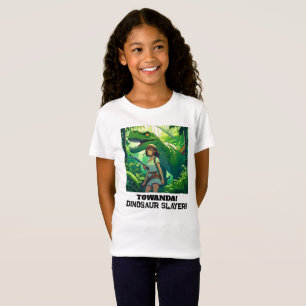 T-Shirt Fille avec épée prête à tuer le T-Rex