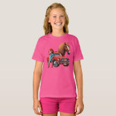 T-shirt Fille Avec Mustang Voiture Horse (Devant entier)