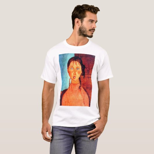 T-shirt Fille avec Pigtails, Modigliani (Devant entier)