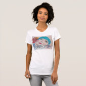 T-shirt Fille Avec Rose Rouge Beret Soyez Vrai Avec Vous T (Devant entier)