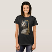T-shirt Fille avec un chat à oreille perle (Devant entier)