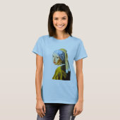 T-shirt fille avec une boucle d'oreille de perle (Devant entier)