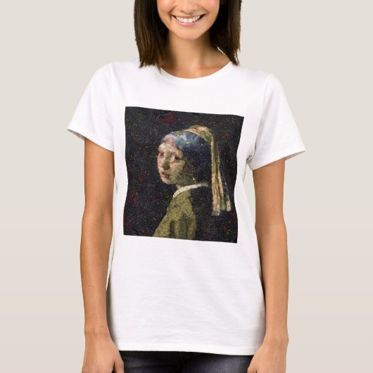 T-shirt Fille Avec Une Fraise Élevant Beau Art Spoof (Devant)