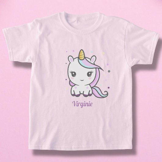 T-shirt fille avec une mignonne licorne