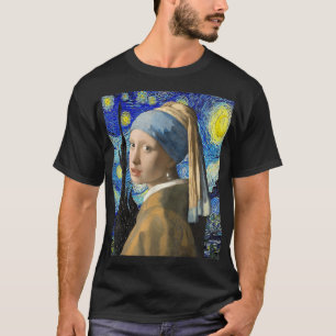 T-shirt Fille Avec Une Perle À Porter Starry NightPeinture
