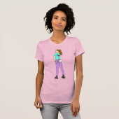 T-shirt fille avec une queue de lapin (Devant entier)