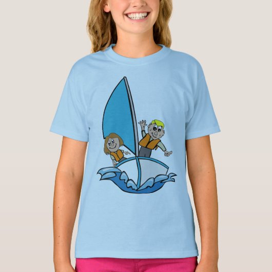 T-shirt Fille Aventure Voile - Petit Marin (Devant)