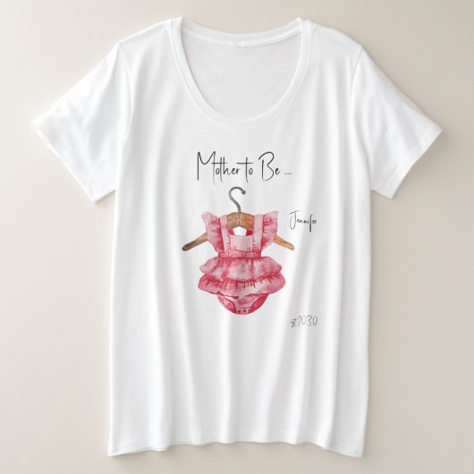 T-shirt fille Baby shower de la mère à être plus t (Design devant)