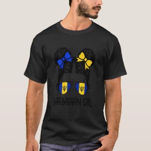 T-shirt Fille barbadienne Cheveux Décoiffés Fierté Barbadi