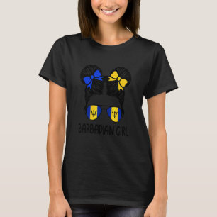 T-shirt Fille barbadienne Cheveux Décoiffés Fierté Barbadi