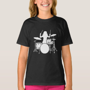 T-shirt Fille batteur   Cadeau de batteur de batterie 