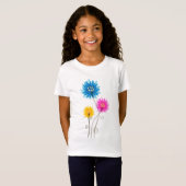 T-Shirt Fille belles fleurs (Devant entier)
