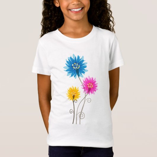 T-Shirt Fille belles fleurs (Devant)