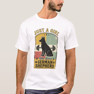 T-shirt Fille Berger Allemand Chemise Rétro Amoureux de Ch