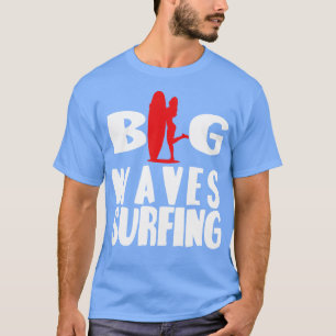 T-shirt fille blanche beauté et planche de surf grosses va