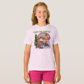 T-shirt Fille blonde folle pour camper (Devant entier)
