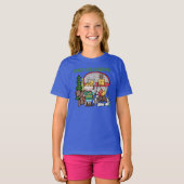 T-shirt Fille blonde folle pour camper (Devant entier)