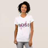 T-shirt Fille Boss Hot rose et noir (Devant entier)