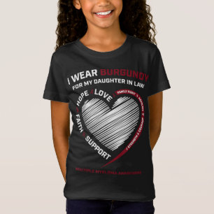 T-Shirt Fille Bourgogne En Droit Myélome Multiples