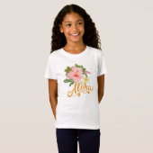 T-Shirt Fille branchée Aloha Hibiscus Beach (Devant entier)