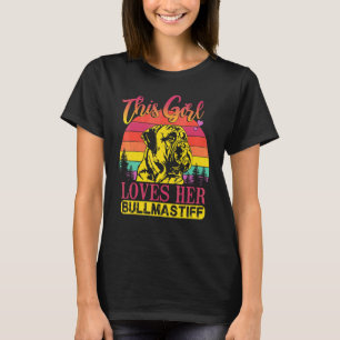 T-shirt Fille Bullmastiff Cool Vintage Rétro Pour Maman de