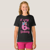 T-shirt Fille Cadeaux de 6 ans, 6e anniversaire Filles (Devant entier)