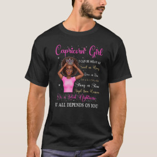 T-shirt Fille Capricorne Reine Noire Zodiaque Anniversaire