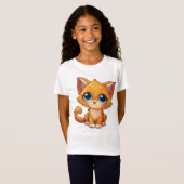 T-shirt fille chatte chatte gingembre chatte chatt (Devant entier)