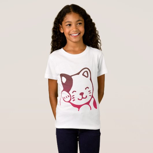 T-shirt fille chatte mignonne (Devant entier)