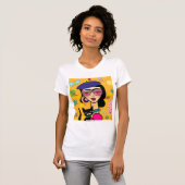 T-shirt Fille chic de Tre avec le chat (Devant entier)