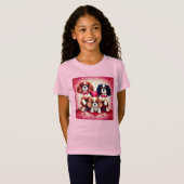 T-shirt fille coeurs Cavalier (Devant entier)